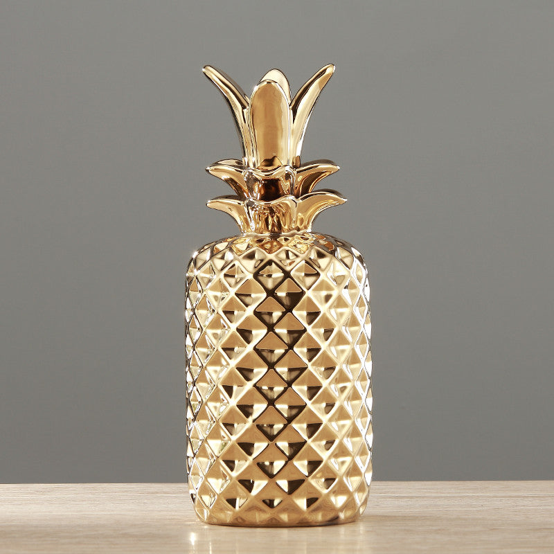 Golden Pineapple Storage Jar Ornaments Jewelry Tray Creative Decor