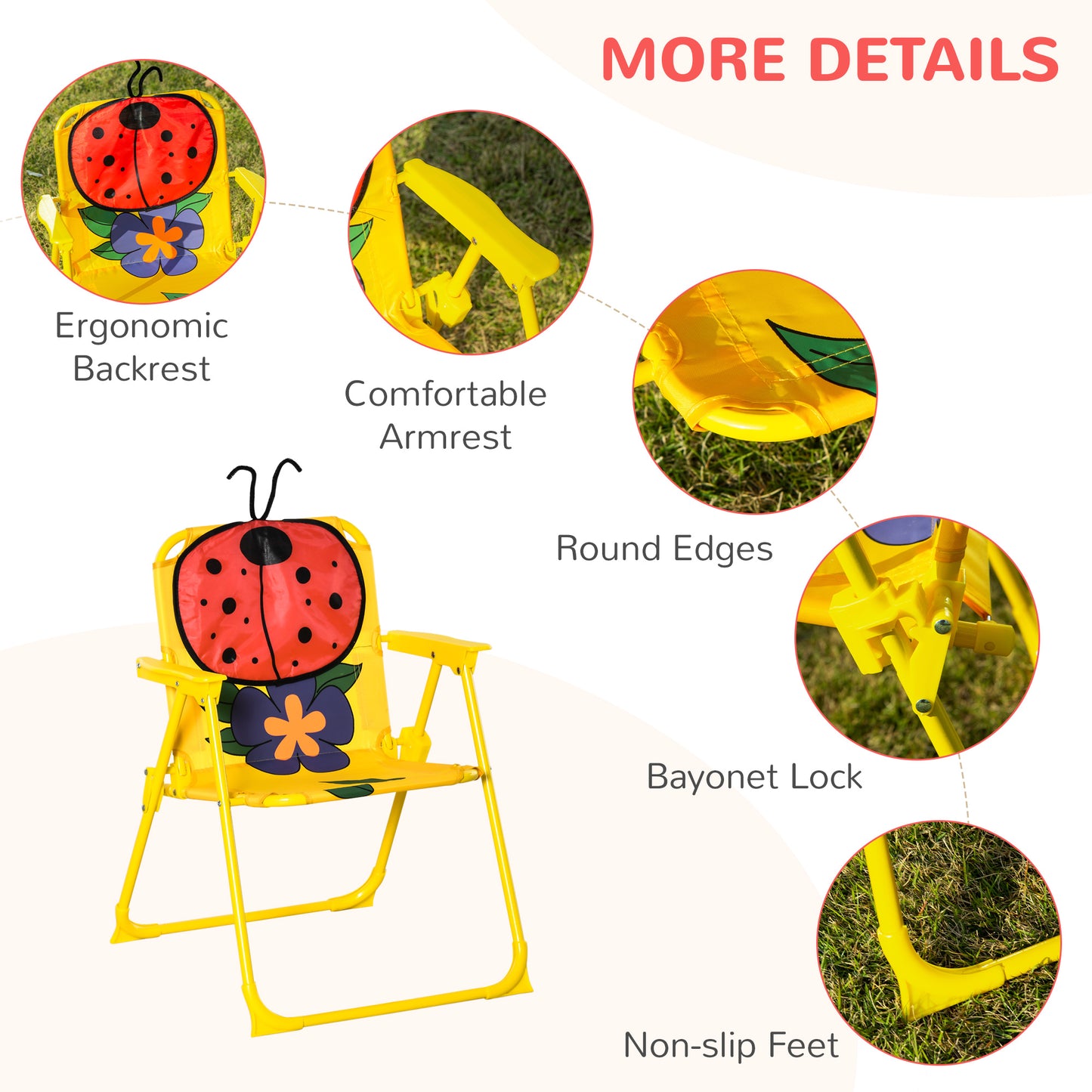 Kids Outdoor Table and Chair Set with Adjustable Umbrella - Red