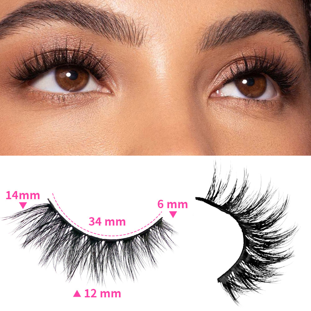 3D False Eyelashes - Multi-layered Realistic Soft Black Lashes