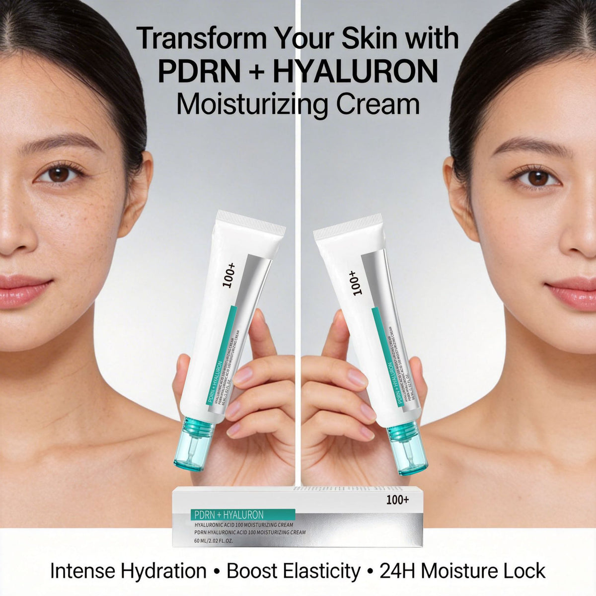 PDRN Hyaluronic Acid Face Cream 60ml for Skin Hydration & Rejuvenation