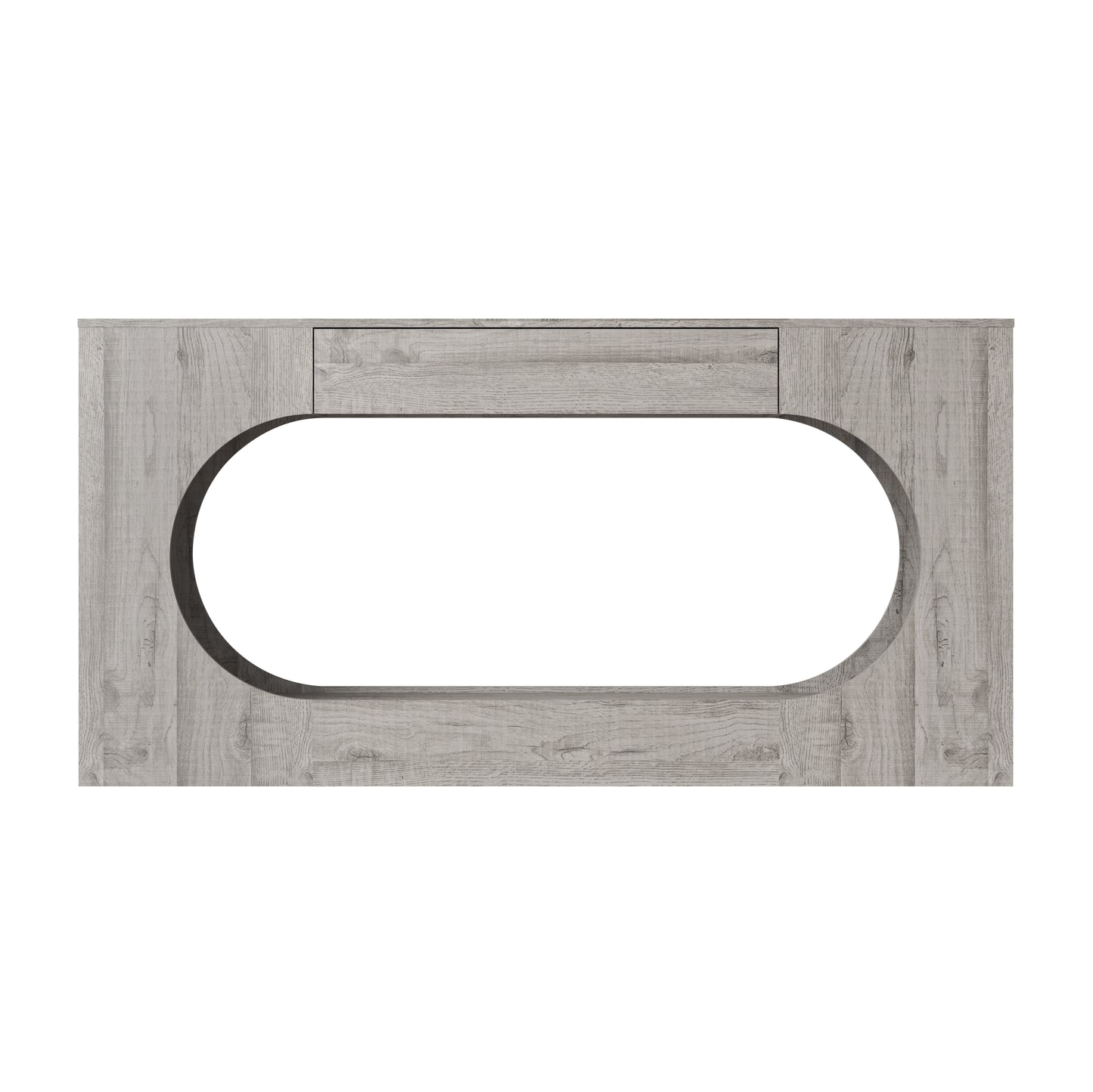 Grey Wood Grain Console Table with Storage Drawer - 63"