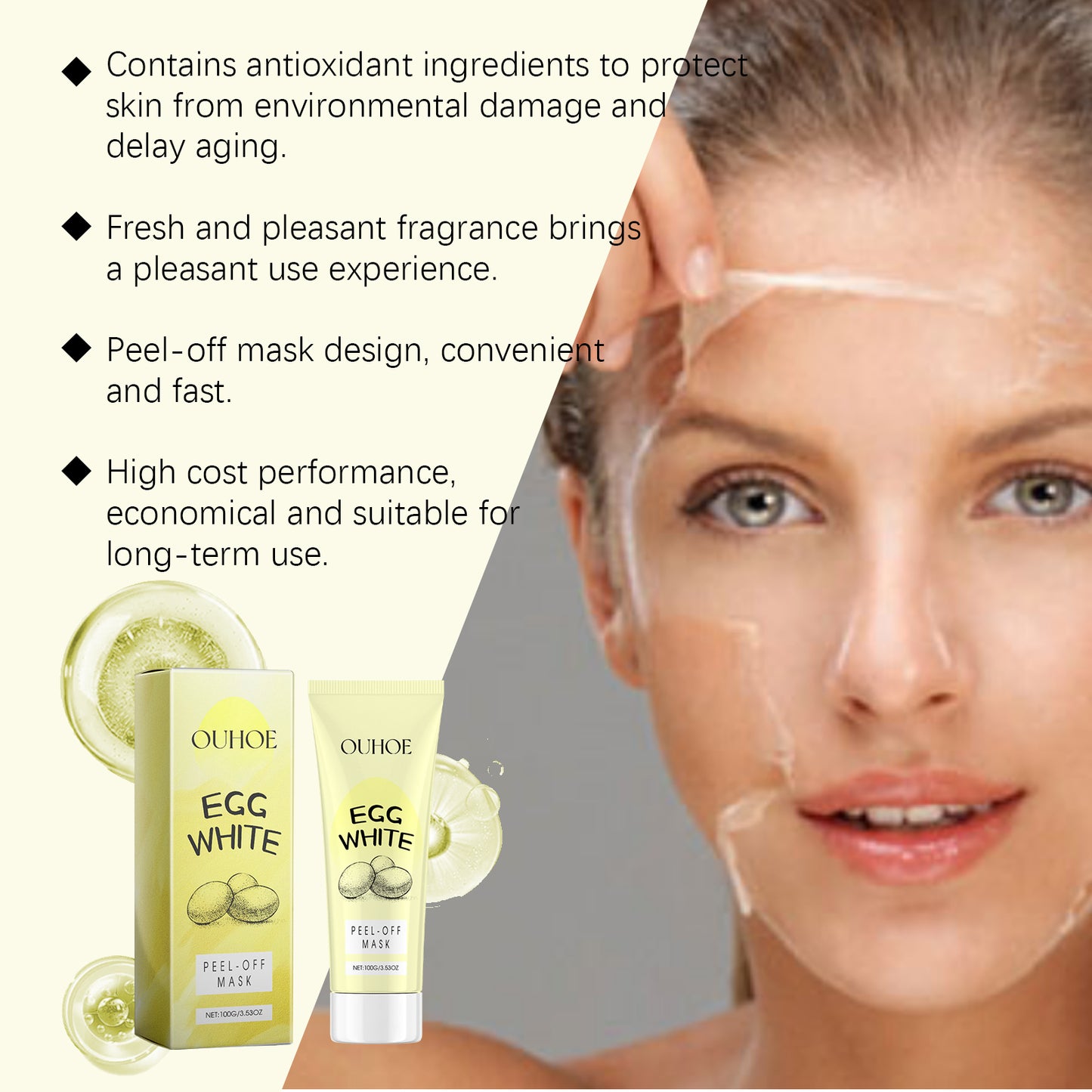Exfoliating Peel-Off Facial Mask with Collagen & Lemon Extract - 100g