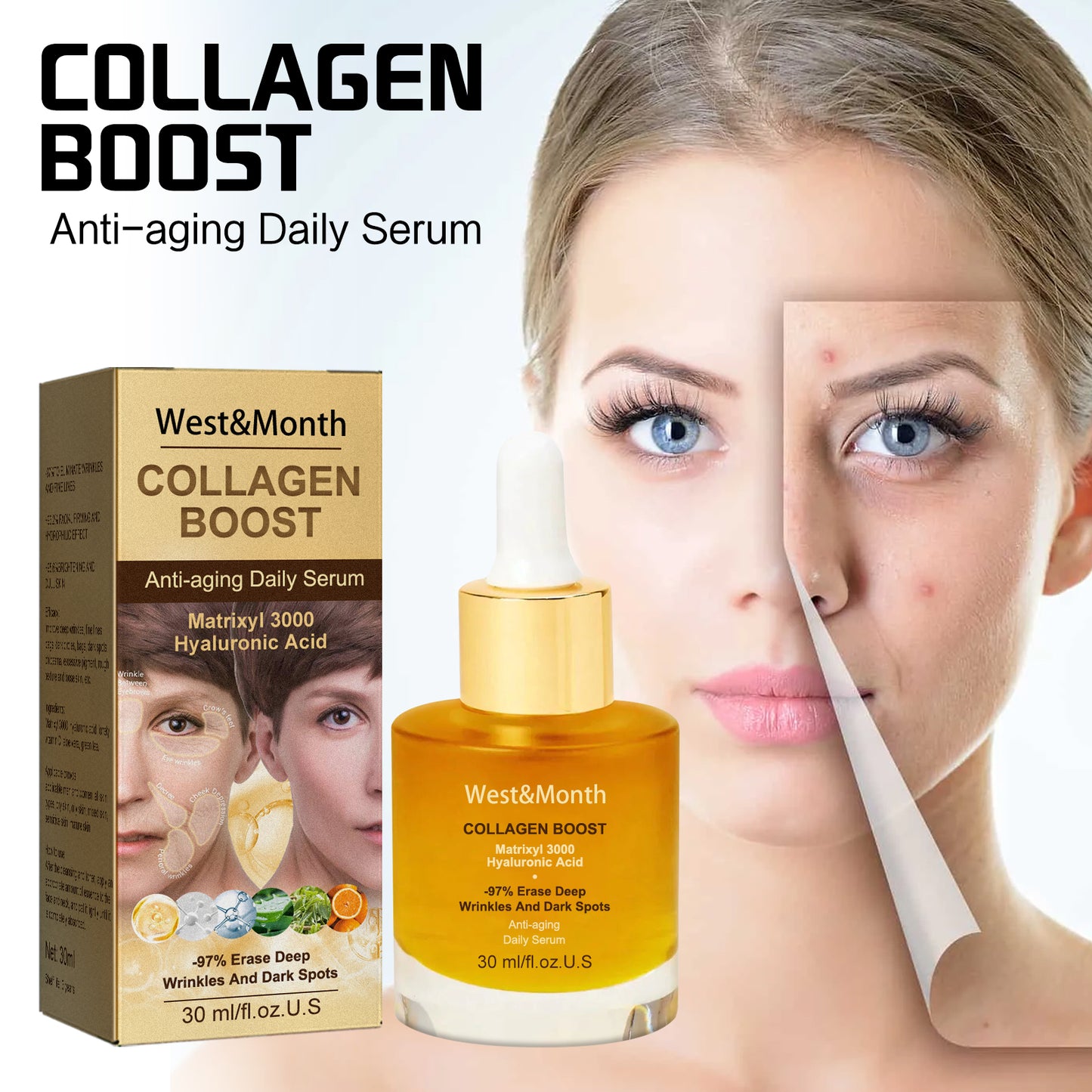 Collagen Anti-Aging Facial Essence - Peptide & Hyaluronic Acid Skin Serum