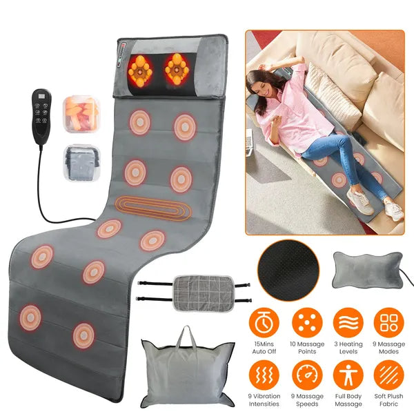 Full Body Electric Massage Mat with Heat & Vibration - Advanced