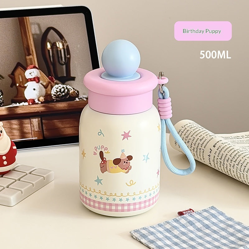 Children's Insulated Stainless Steel Drink Cup with Handle - 500ML, Color Variants