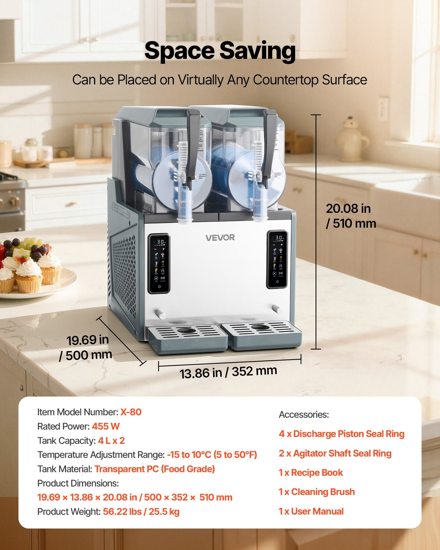 Large Capacity Frozen Drink Maker - Slushie Machine for Margaritas, Milkshakes & More