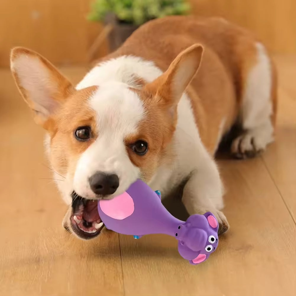 Dog Chew Toys Set - Latex Animal Shapes with Squeaky Sound for Dental & Teething Relief