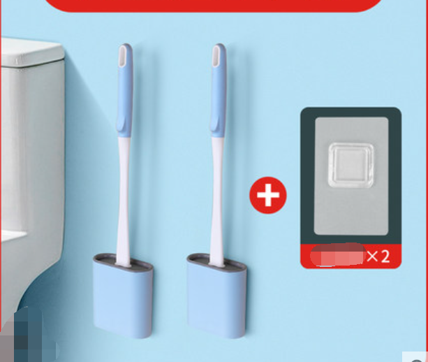 Silicone Toilet Brush Wall-Mounted No Dead Corners Cleaning Tool - Multiple Styles
