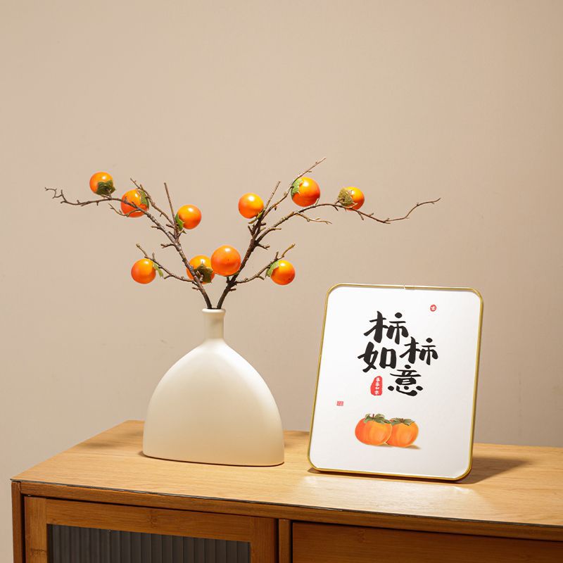 Minimalist Money-Attracting Persimmon Vase Ornament - Modern Home Decor