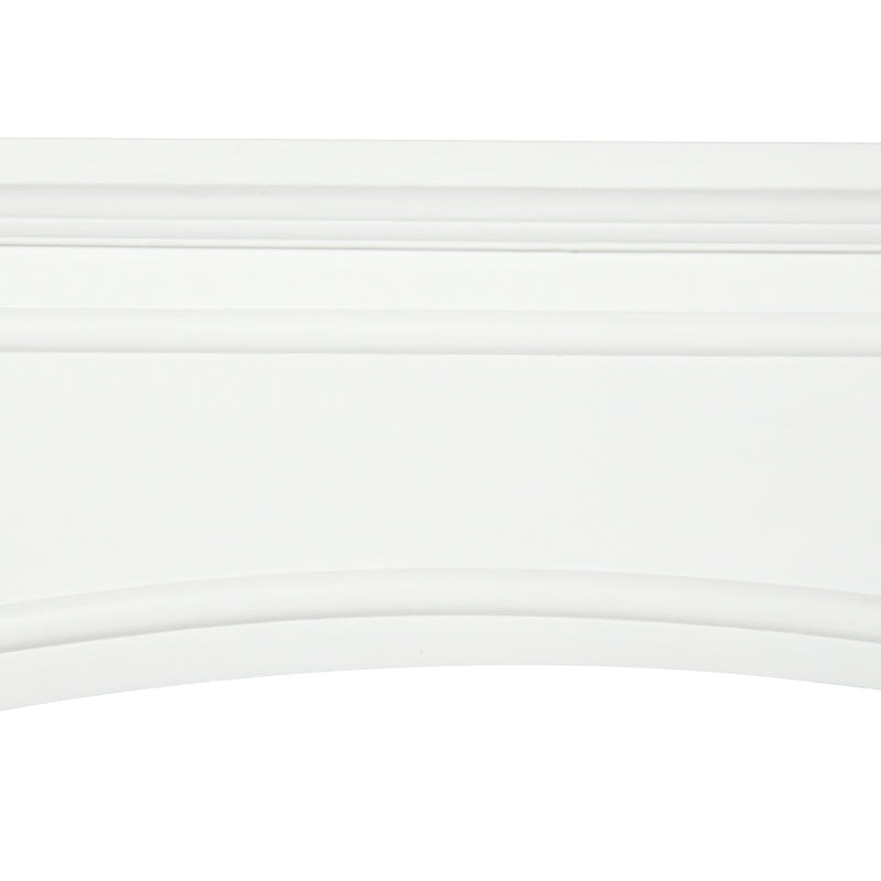 Modern White Fireplace Mantel with Decorative Pattern - MDF
