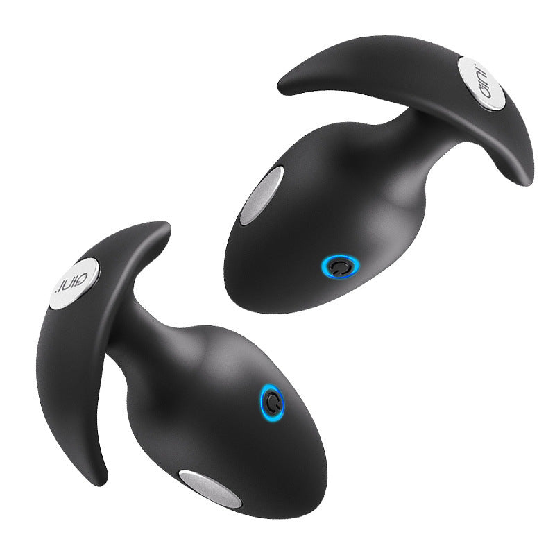 Wireless Remote Control Electric Shock Plug Massager - Black Silicone Adult Wellness