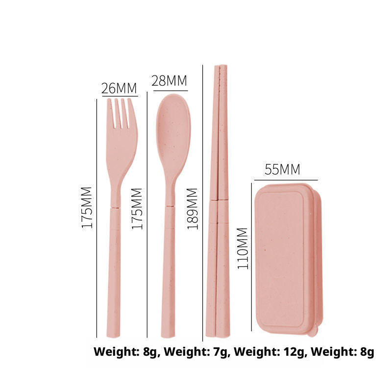 Foldable Blue Dinnerware Set with Spoon, Fork & Chopsticks - Space-Saving