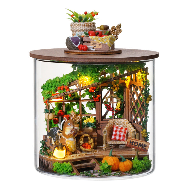 3D Architectural Wooden Model Kit - DIY Cabin Dream Bottle Assembly