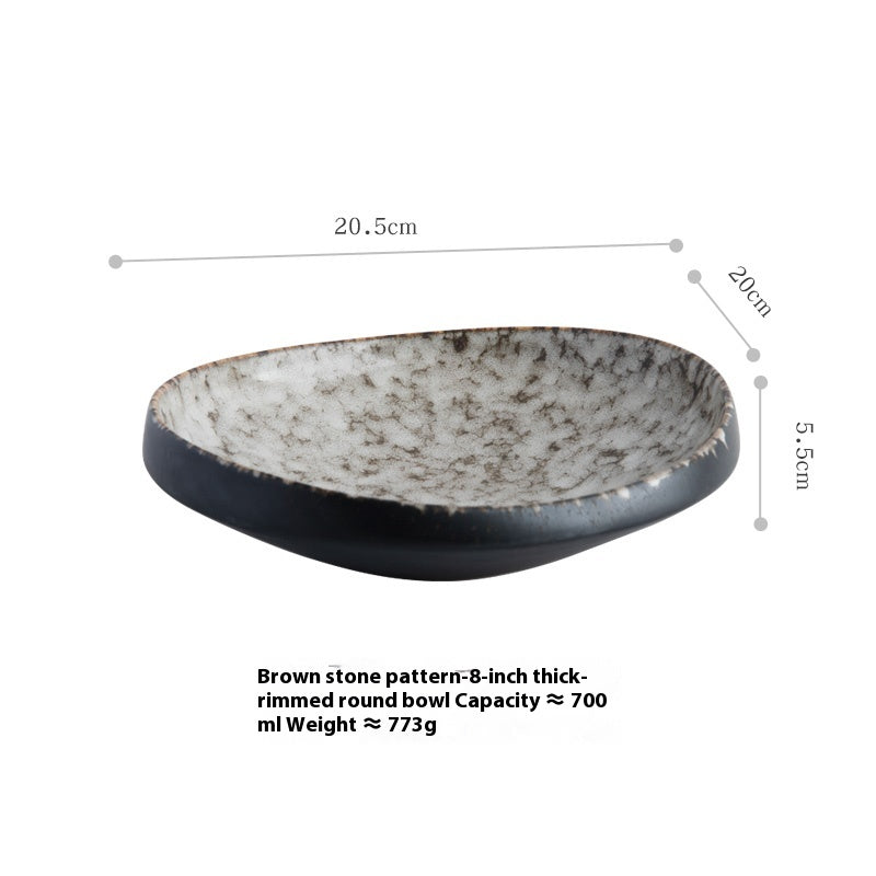 Ceramic Salad Bowl 8-Inch Special-Shaped Tableware for Dining & Entertaining
