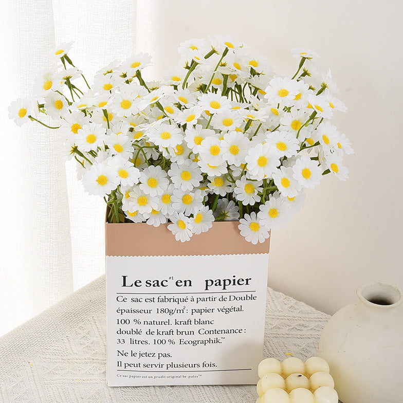 Fake Chrysanthemum Flower Bouquet for Home Decor, Weddings & Photography - Beige
