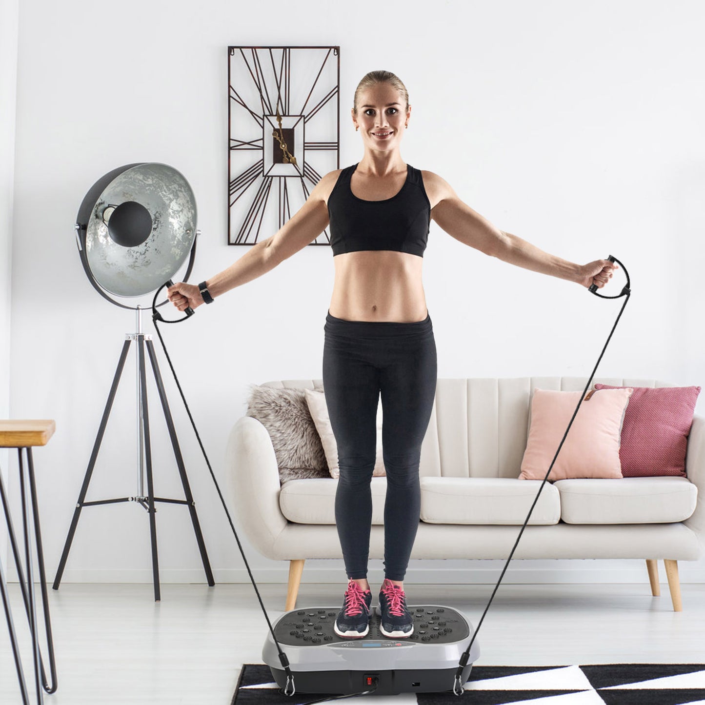 Whole Body Vibration Exercise Machine with Resistance Bands