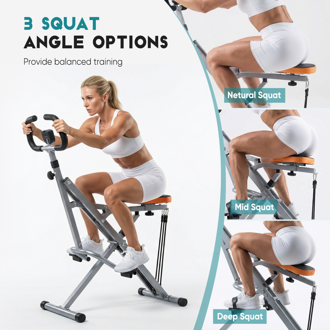 Foldable Home Squat Machine with Adjustable Resistance - 330 lbs