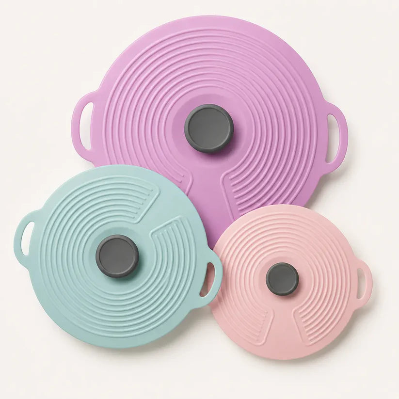 Silicone Food Cover Set - Spill-Proof, Airtight, Reusable Pot Lids 15-31cm