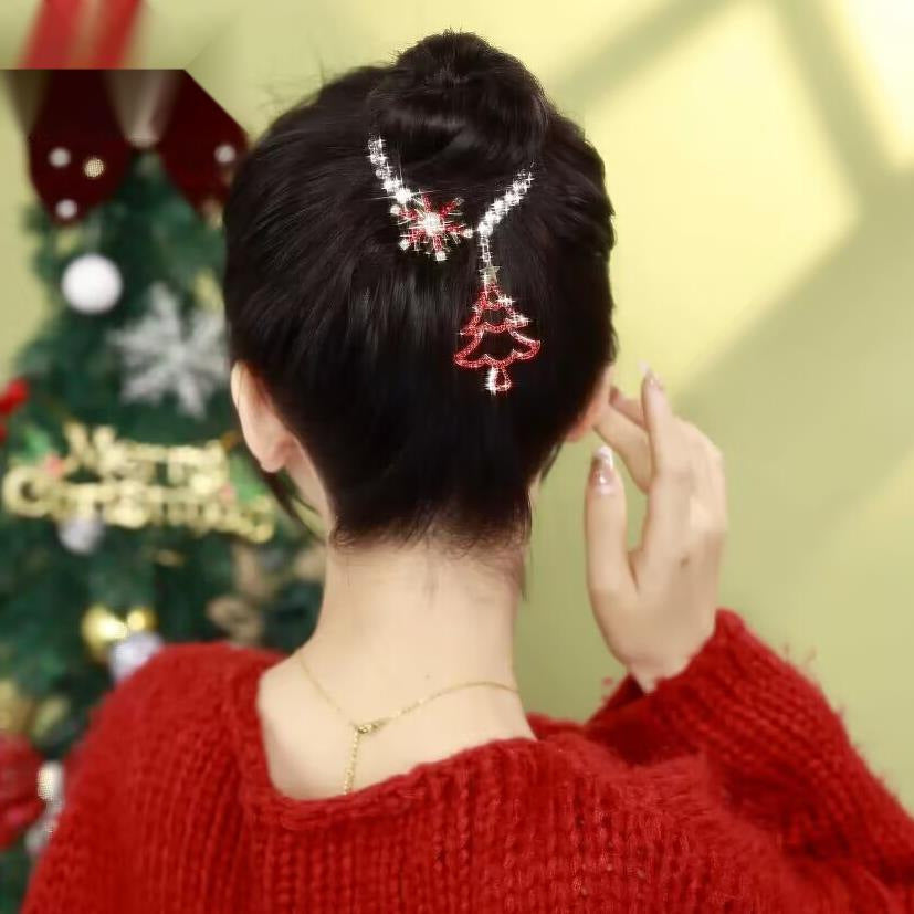 Christmas Headband & Hairpin - Holiday Party Hair Accessories in Red