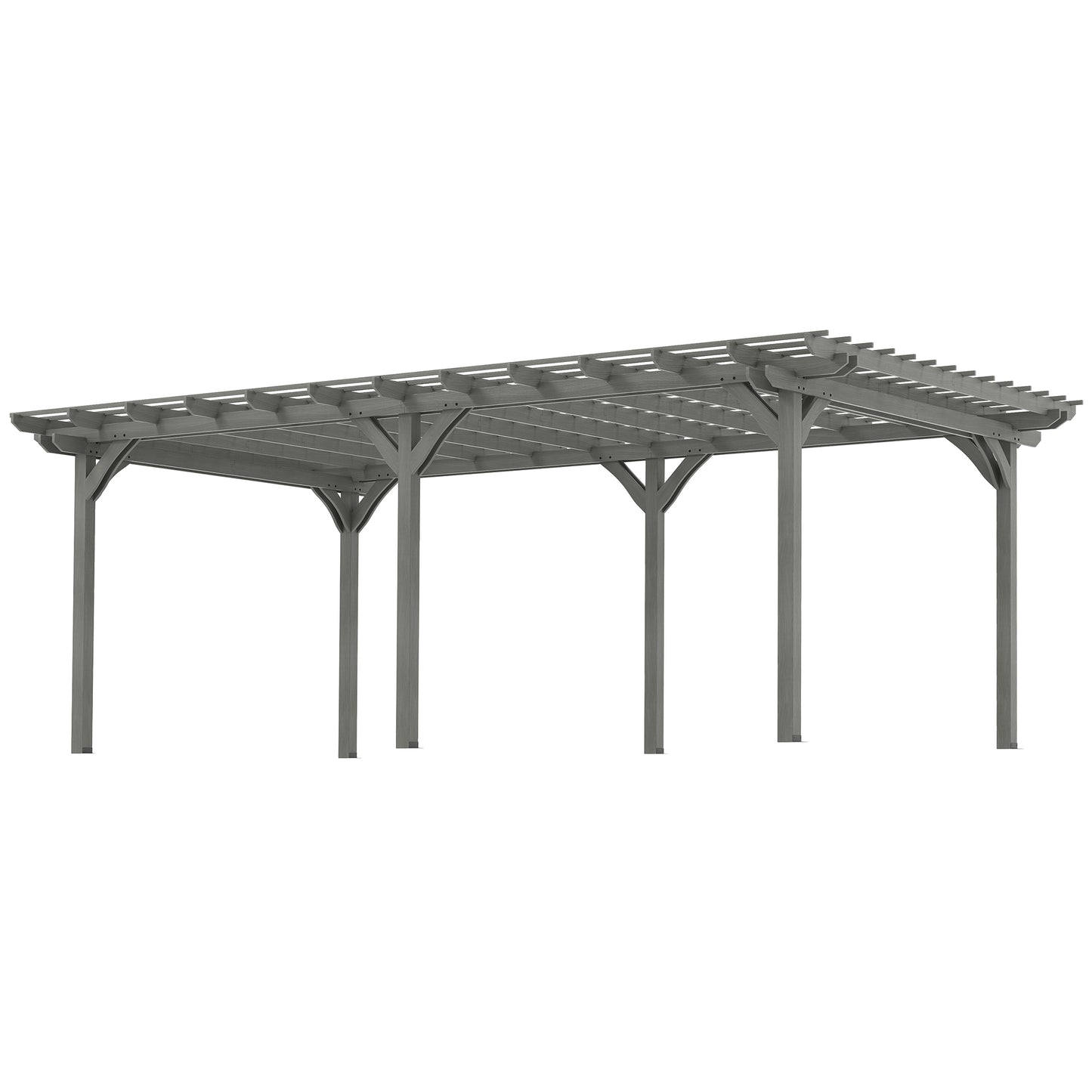 Outdoor Wooden Pergola for Climbing Plants - Gray