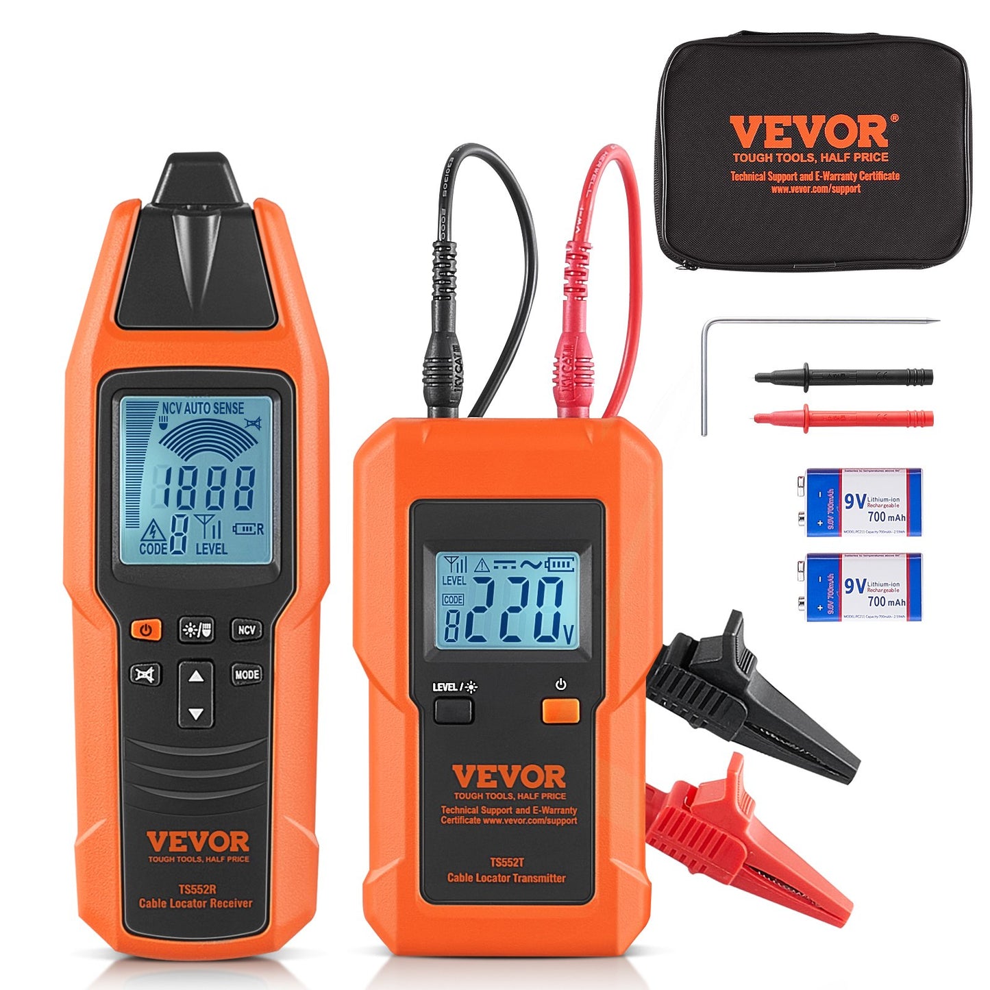 Underground Cable Locator Tool Set - 3FT Detection Depth, 6561FT Range, MultiColor