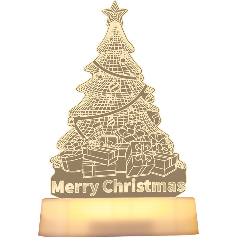 Acrylic LED Night Light - 3D Christmas Decoration Lamp