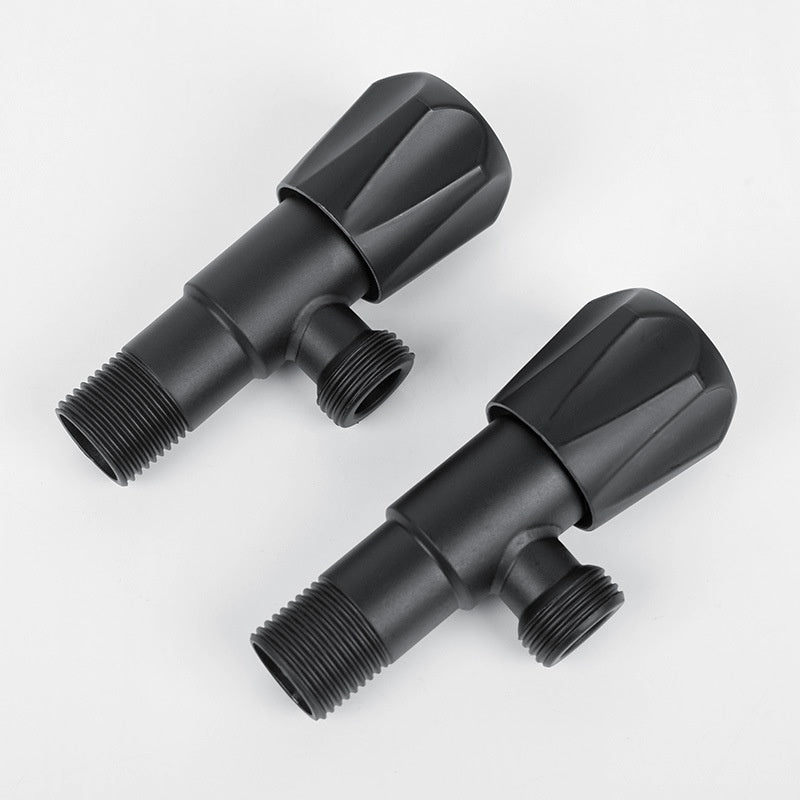 Stainless Steel Angle Valve Black Triangle Double Outlet Household Plumbing Fitting