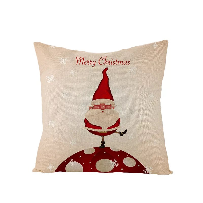 Christmas Pillowcase 45x45cm Cartoon Pattern Linen Cushion Cover