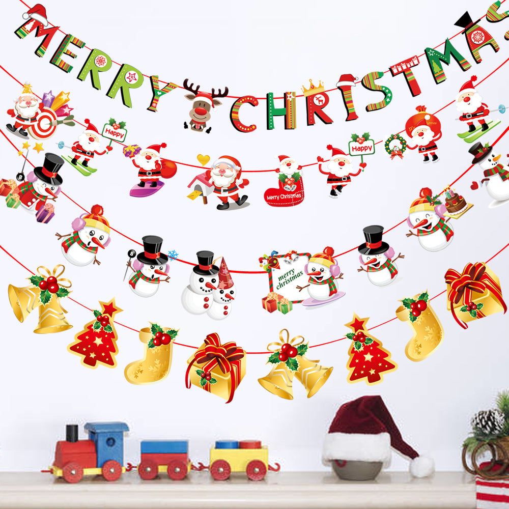 Christmas Scene Paper Flags - Holiday Decorations for Home & Garden