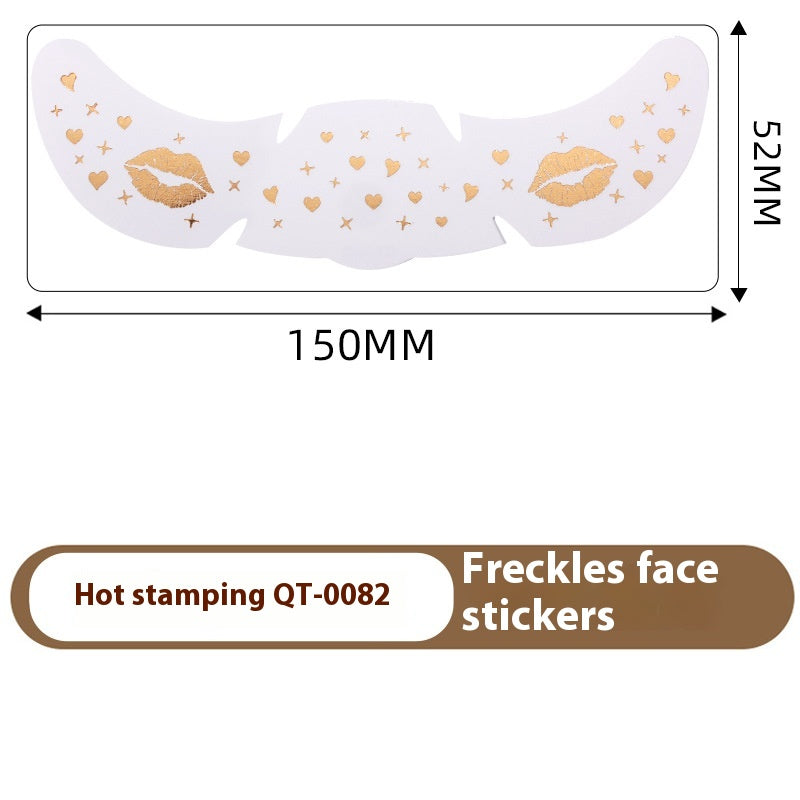 Freckle Tattoo Stickers Gold and Silver - Facial Skin Decor, 150x52mm, 1 or 6 Pcs