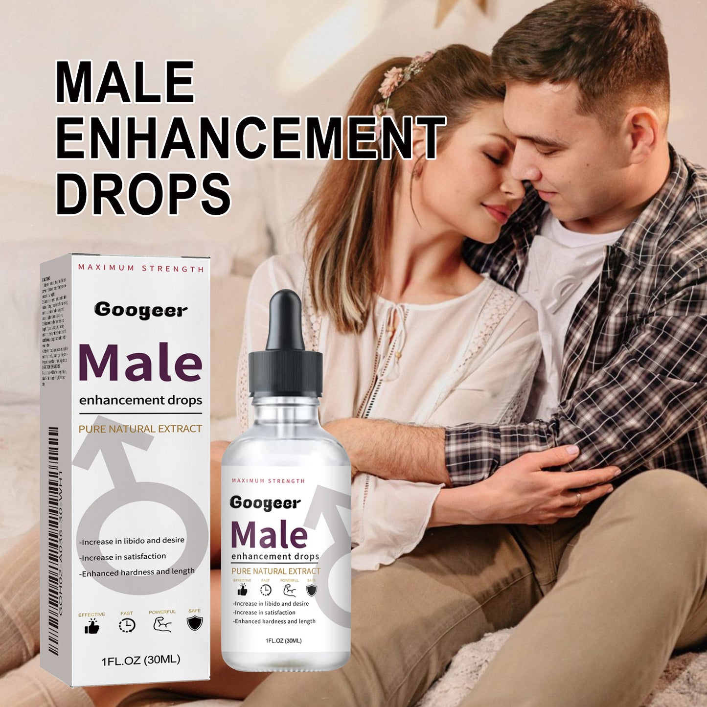 Natural Male Vitality Drops - Maca & Epimedium Herbal Extract - 30ml