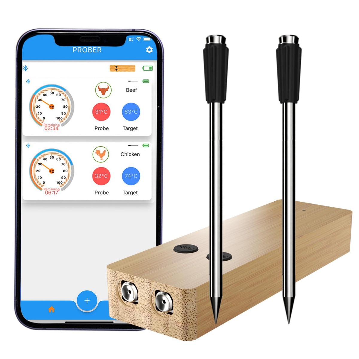 Wireless Bluetooth Cooking Thermometer for BBQ and Kitchen