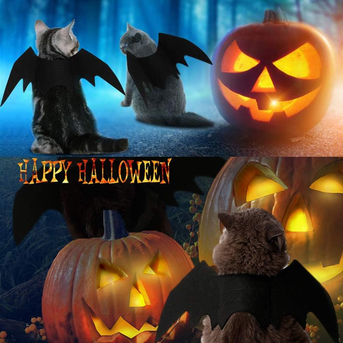 Pet Cat Bat Wings Halloween Costume Accessories - Cute & Lightweight