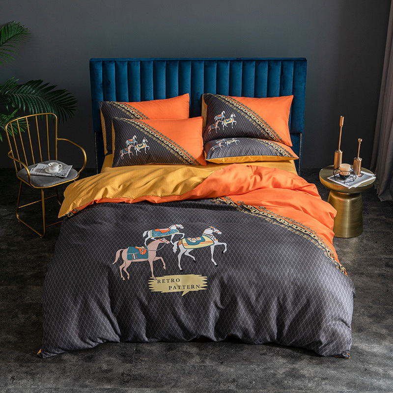 Large Four-Piece Bed Sheet Set - Soft, Skin-Friendly Bedding