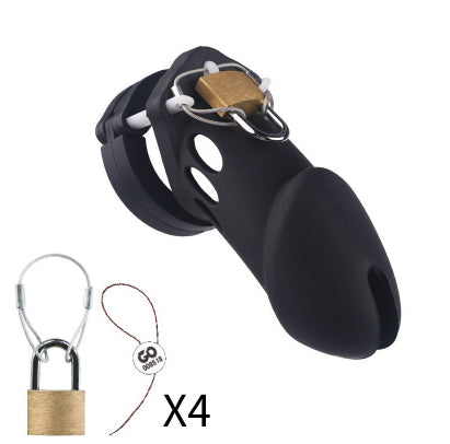 Men's Silicone Chastity Lock Cage Belt - Abstinence, Discreet & Comfortable