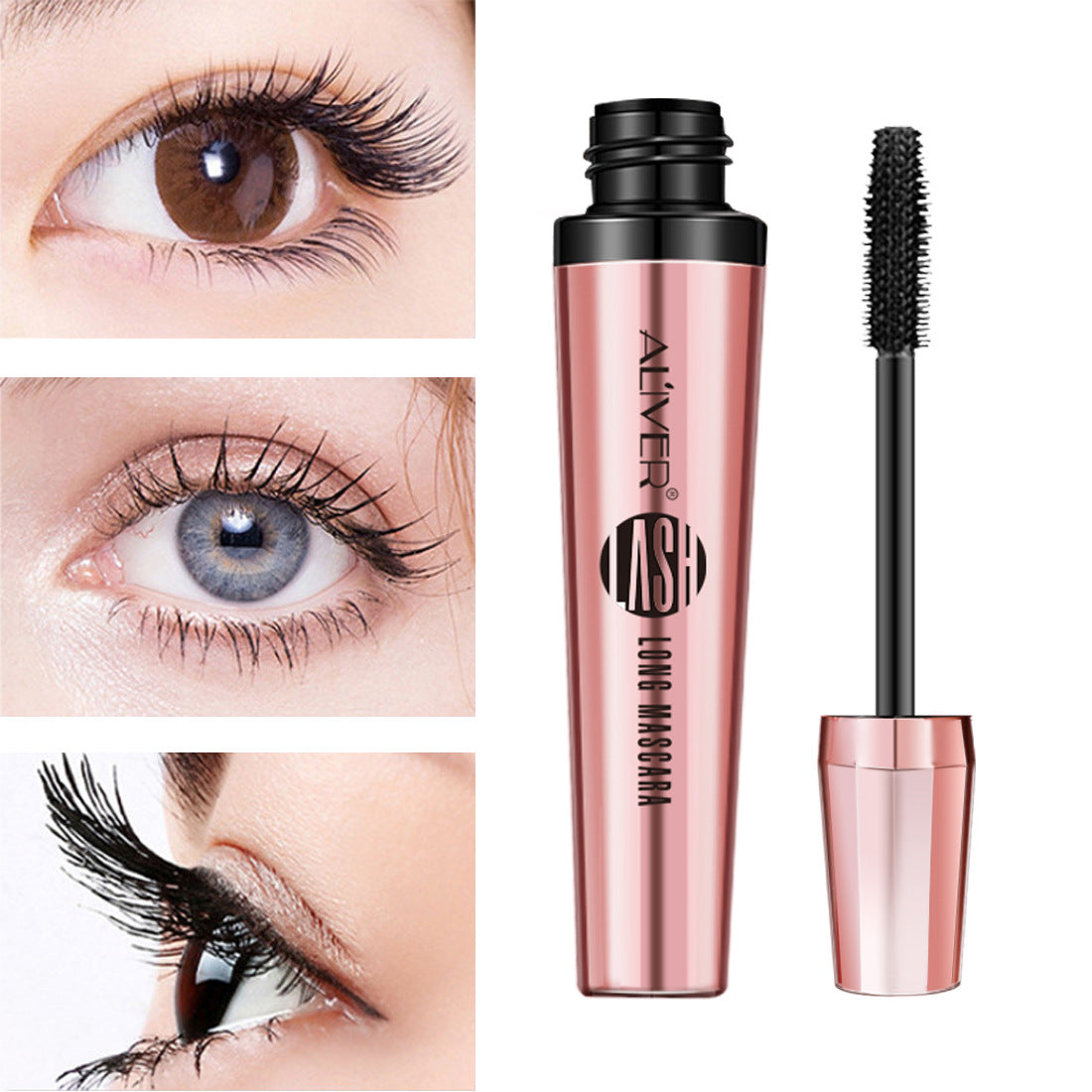 Pink Waterproof 4D Mascara - Long-Lasting Volumizing Curling Makeup