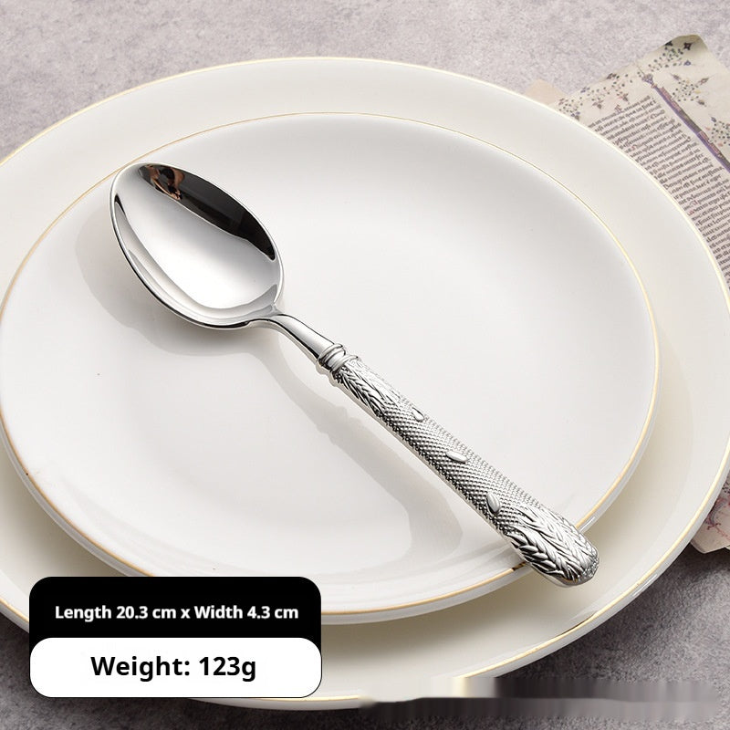 Stainless Steel Cutlery Set - Knife Fork Spoon Dinnerware with Handle USPs