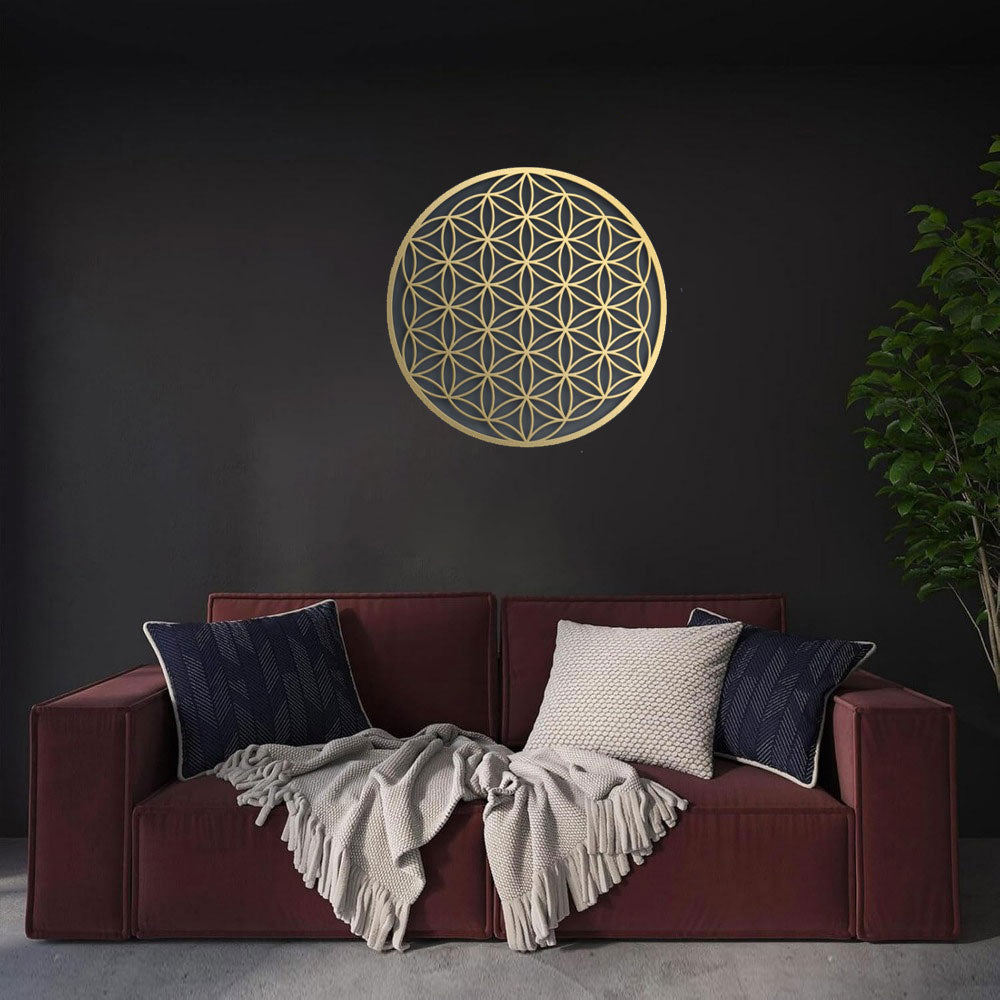 Zen Lotus Metal Wall Art - Boho Floral Decoration for Home