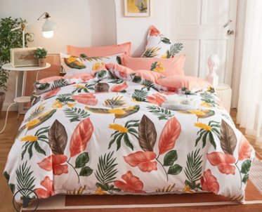 Aloe Cotton Bedding Sheets Set - Four-Piece Bed Linen for Home