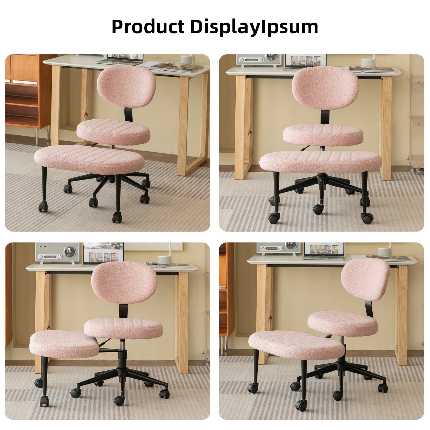 Ergonomic Office Chair with Back Support - Pink Meditation Design