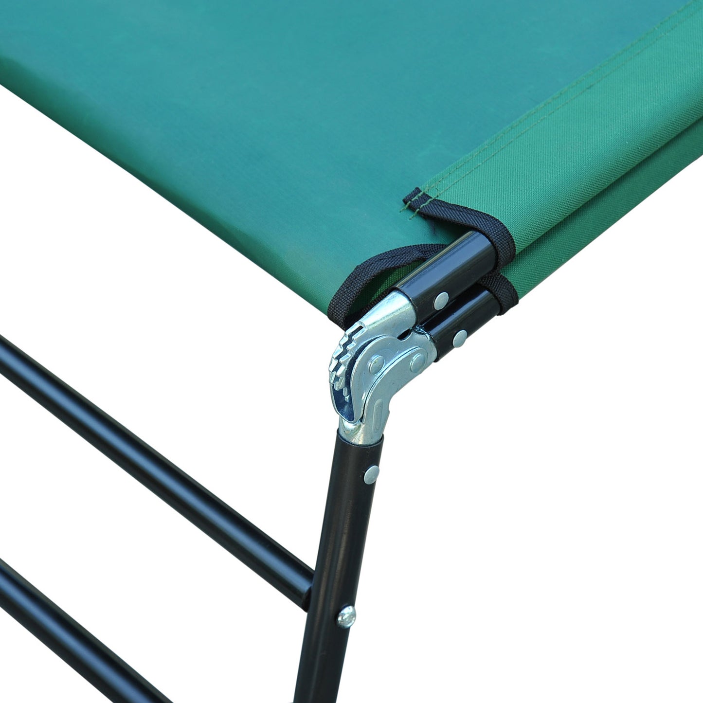 Folding Patio Lounge Chair - 5-Level Adjustable Backrest in Green