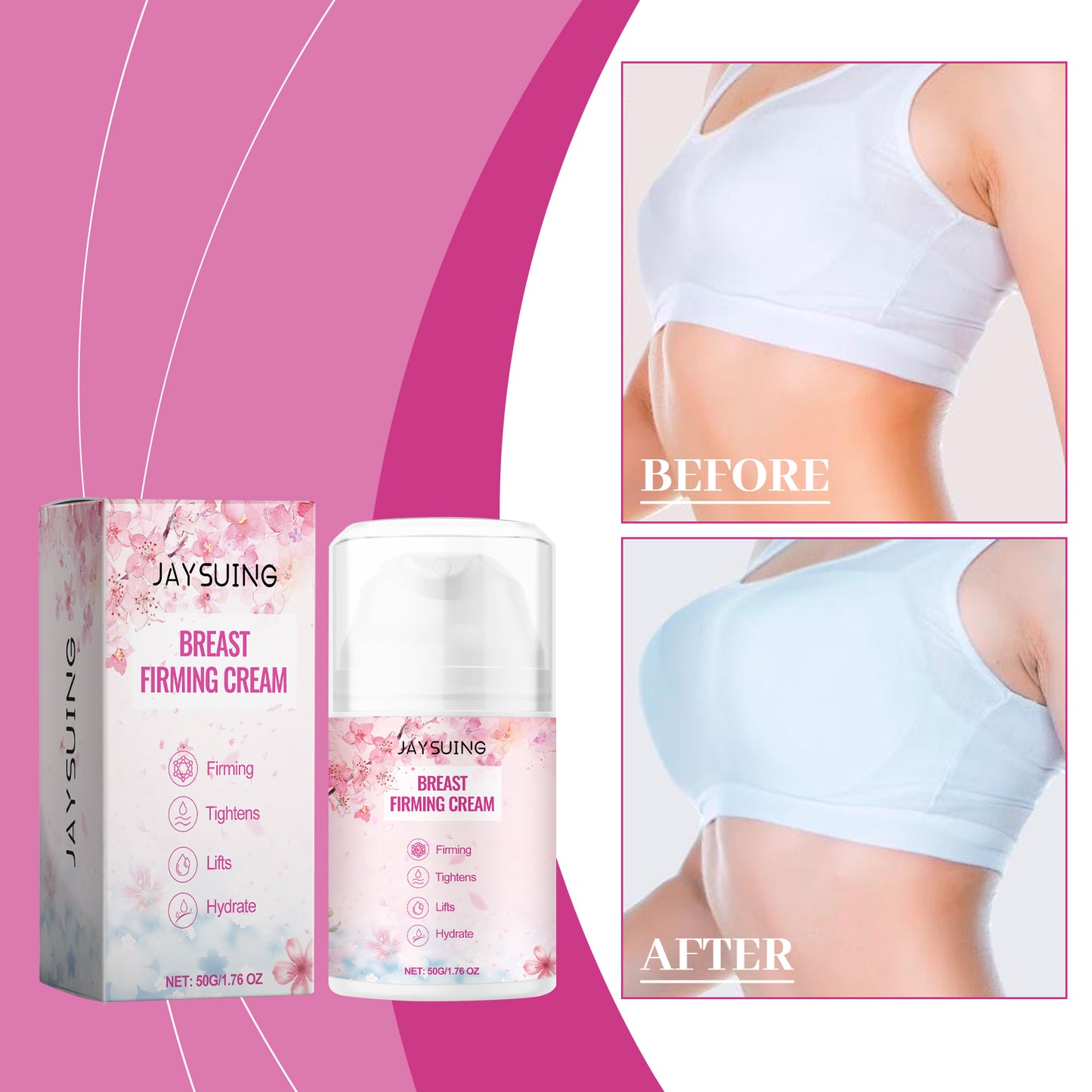 Breast Firming & Lifting Cream with Hyaluronic Acid - Moisturizing Body Care