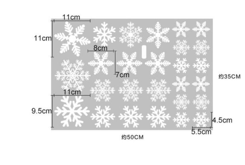 Christmas Wall Stickers Snowflakes Decoration PVC Waterproof Decals