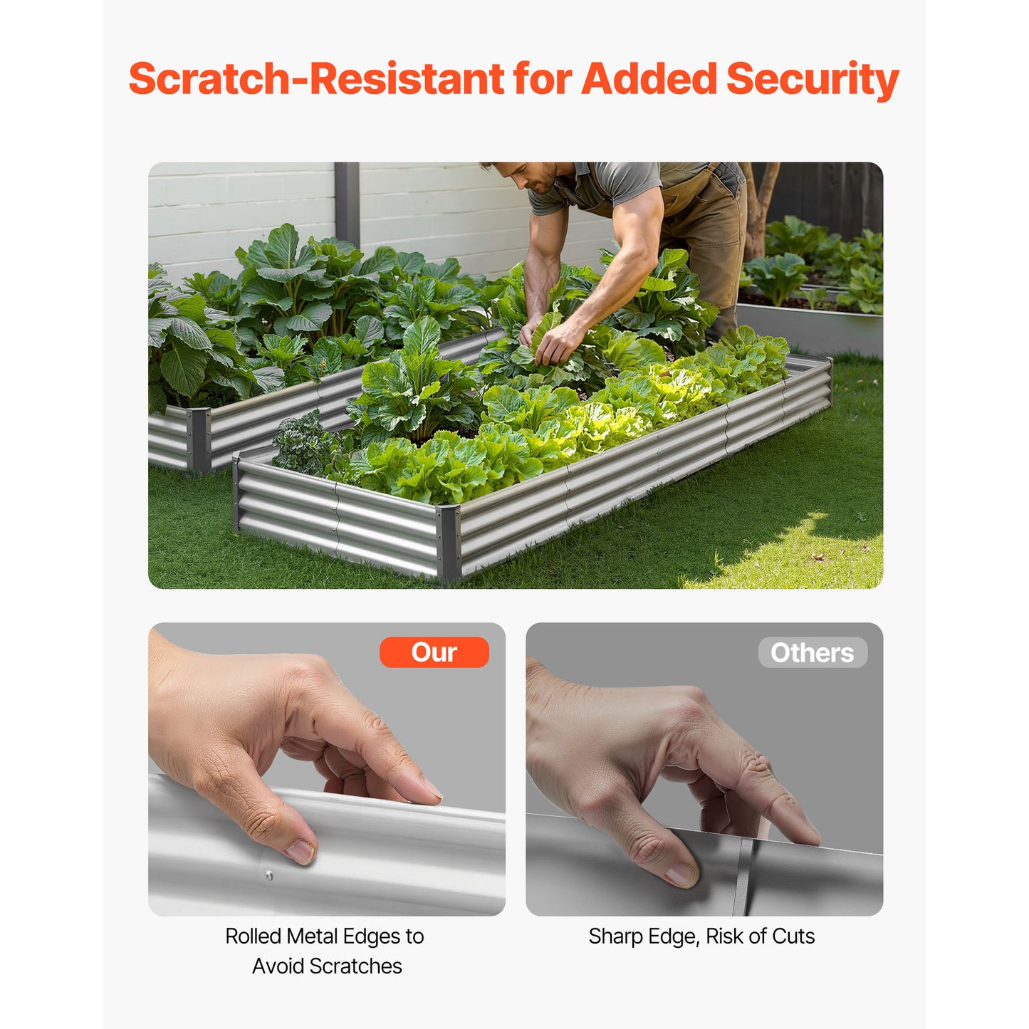 Metal Raised Garden Bed 12x4x1 Ft Outdoor Planter Box for Vegetables Flowers & Succulents