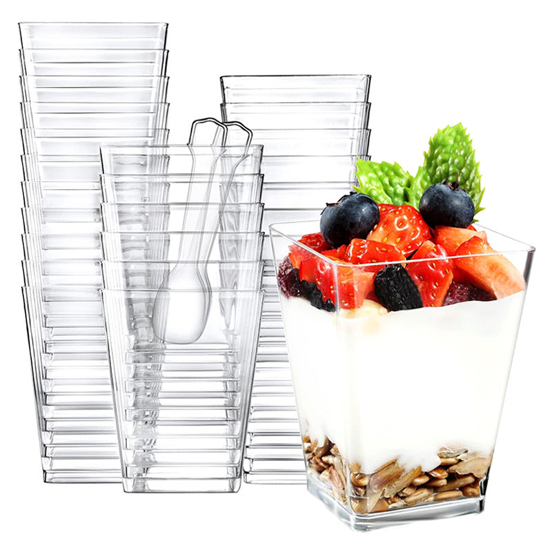 Transparent 120ml Trapezoid Mousse Cups Set - Food Storage Jars