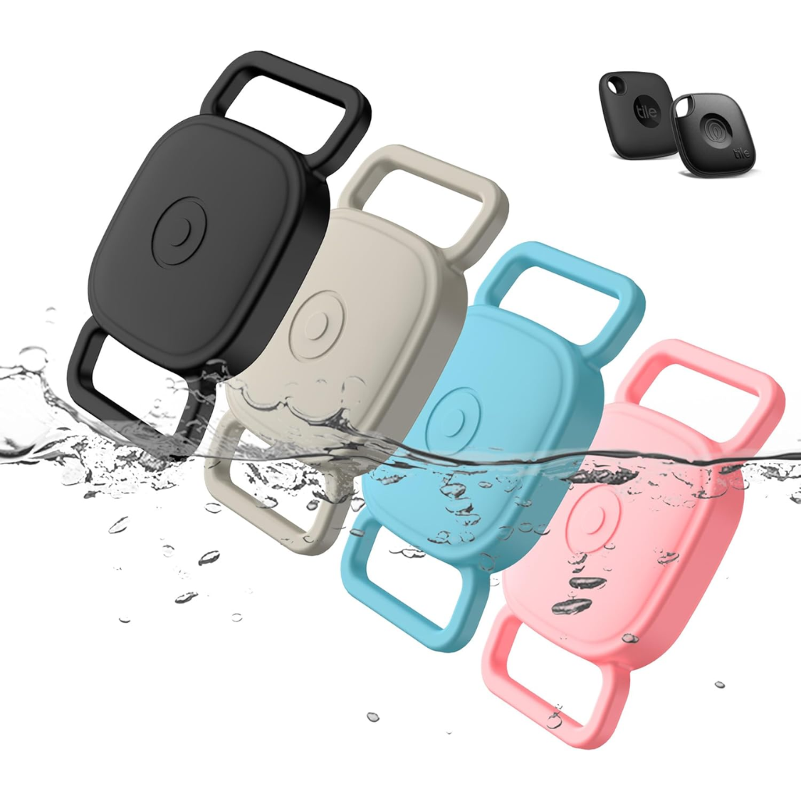 Waterproof Pet Tracker Collar Holder for Tile Mate - Soft Silicone, Anti-Lost, Fits Dogs & Cats