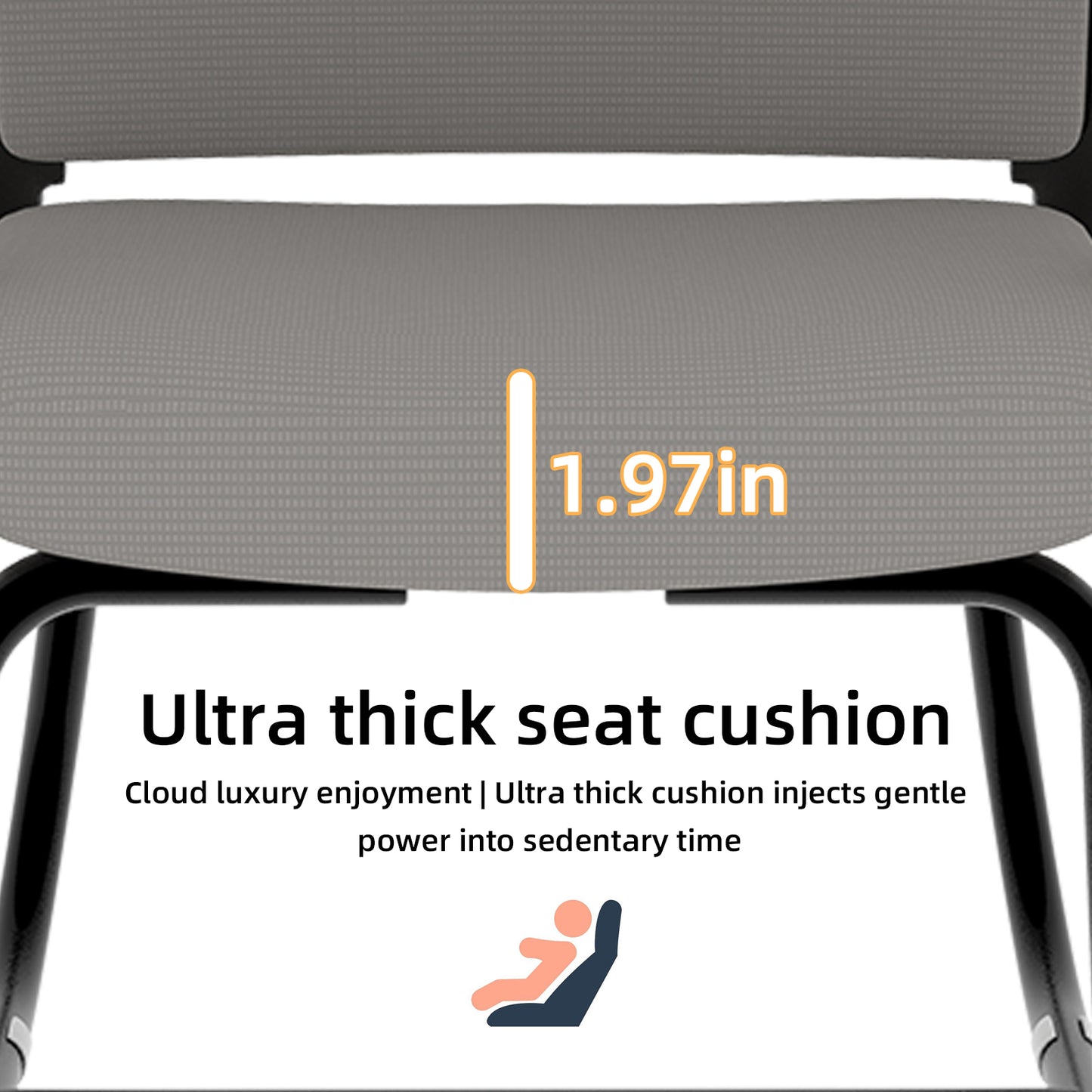 Modern Minimalist Office Chair - Comfortable Metal Frame, Black & Gray