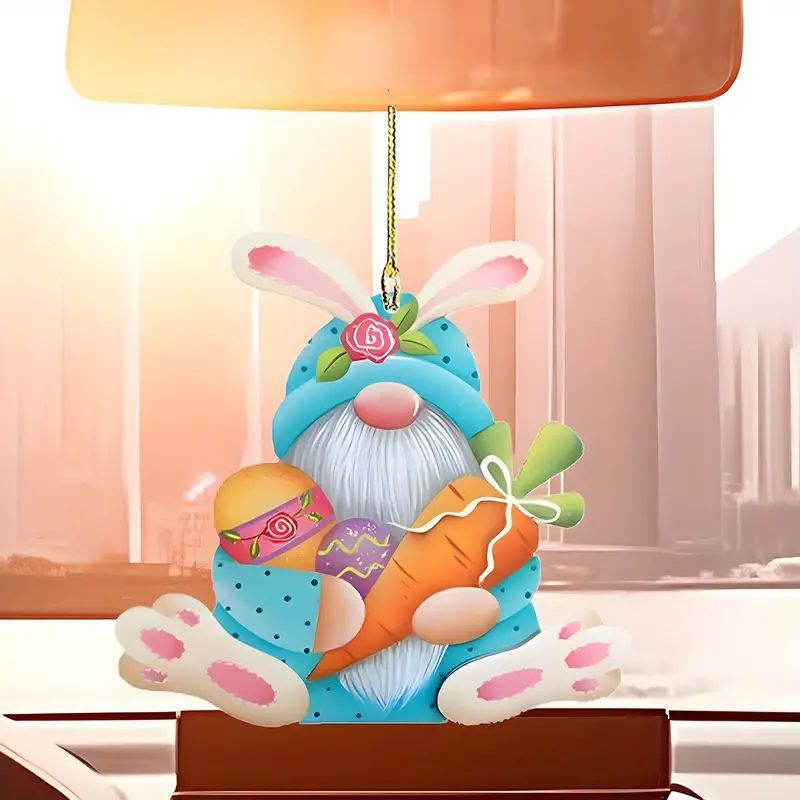 Acrylic Easter Rabbit Car Decoration Hanging Ornament - Festive Holiday Decor