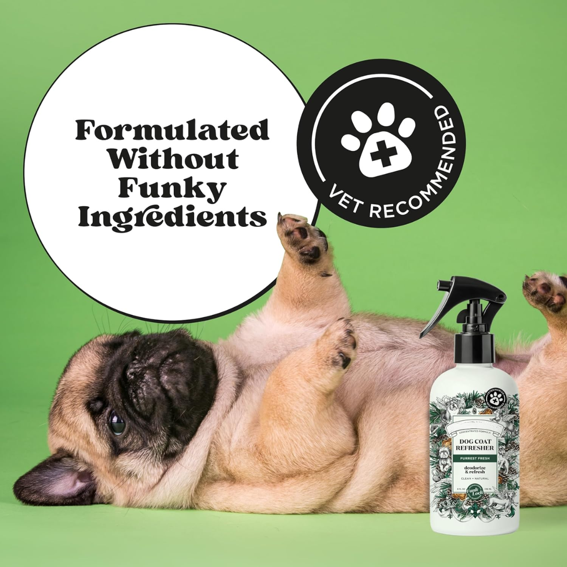Dog Deodorizing Spray with Essential Oils - Forest Fresh Scent, 8 Fl Oz