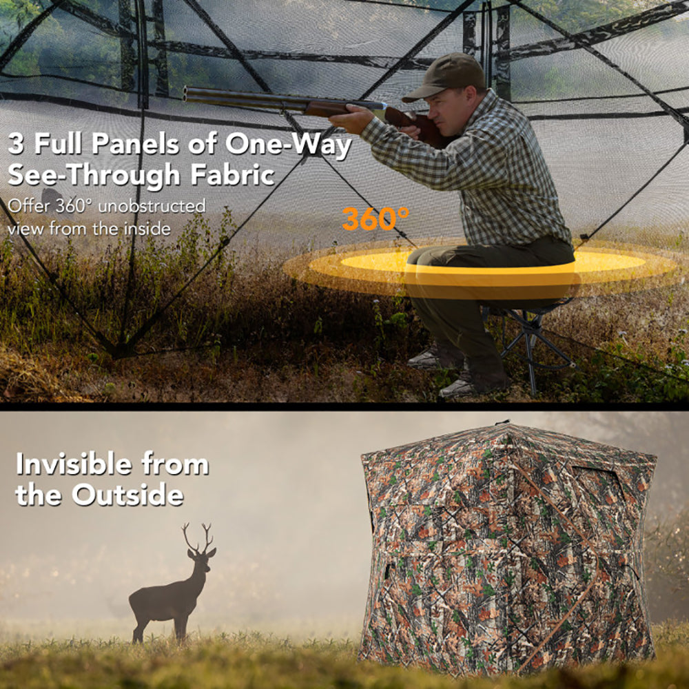 5-IN-1 Detachable Hunting Blind for 2-3 People - Camouflage